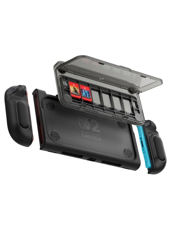 Spigen Snap Switch Nintendo Switch 2 Case Detachable Game Card Holder Storage Stand Cover - Black